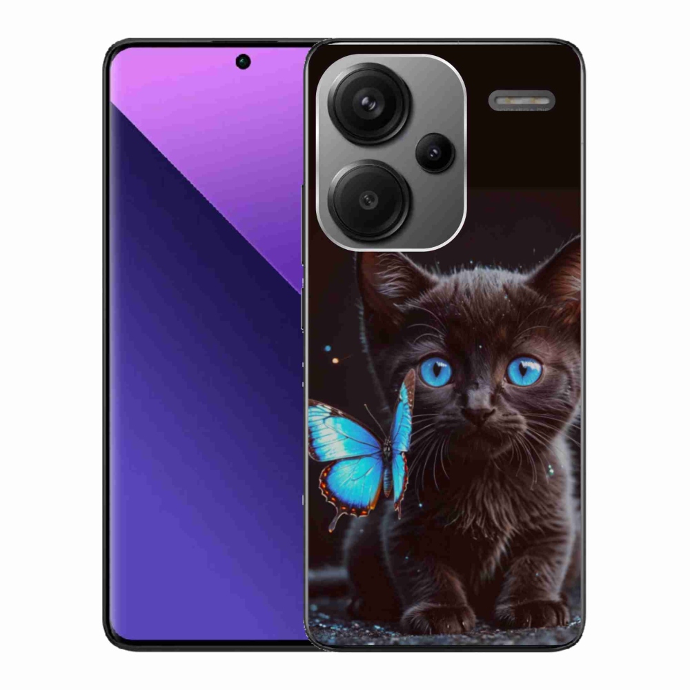 Gélový kryt mmCase na Xiaomi Redmi Note 13 Pro+ 5G - čierne mačiatko 3