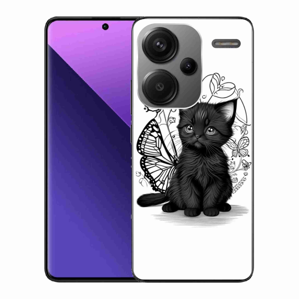 Gélový kryt mmCase na Xiaomi Redmi Note 13 Pro+ 5G - čierne mačiatko
