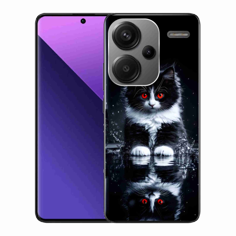 Gélový kryt mmCase na Xiaomi Redmi Note 13 Pro+ 5G - čiernobiele mačiatko