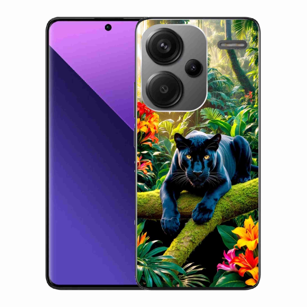 Gélový kryt mmCase na Xiaomi Redmi Note 13 Pro+ 5G - čierny panter v džungli