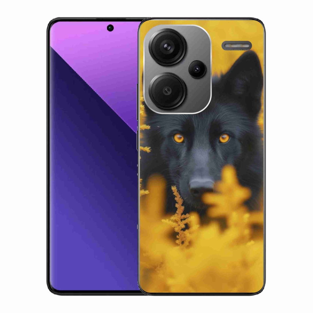 Gélový kryt mmCase na Xiaomi Redmi Note 13 Pro+ 5G - čierny vlk 2