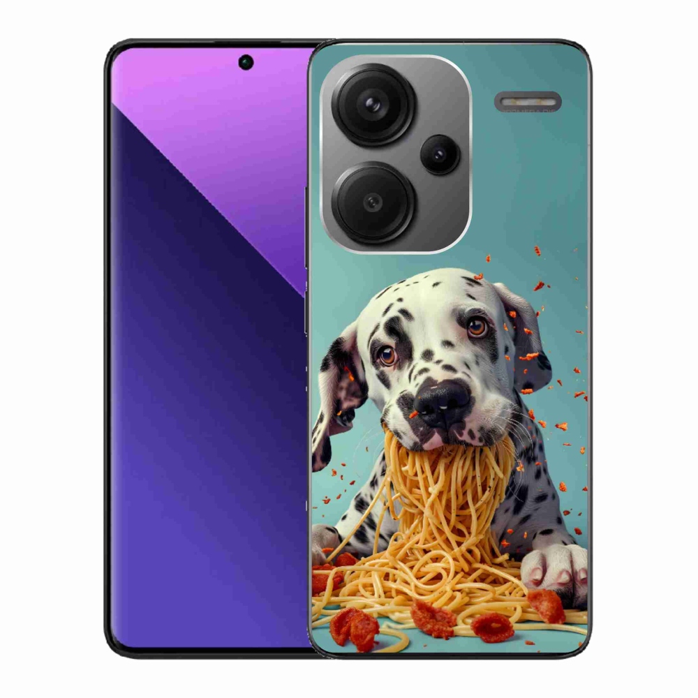 Gélový kryt mmCase na Xiaomi Redmi Note 13 Pro+ 5G - dalmatín a špagety