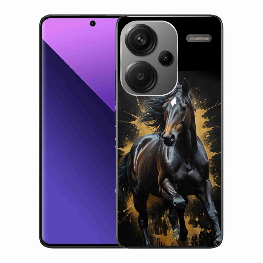 Gélový kryt mmCase na Xiaomi Redmi Note 13 Pro+ 5G - elegantný čierny žrebec