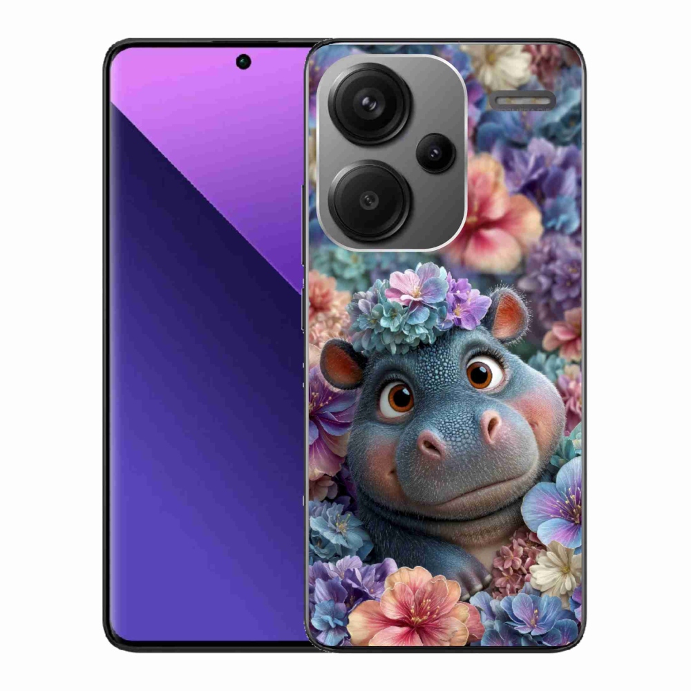 Gélový kryt mmCase na Xiaomi Redmi Note 13 Pro+ 5G - hrošík v kvetoch