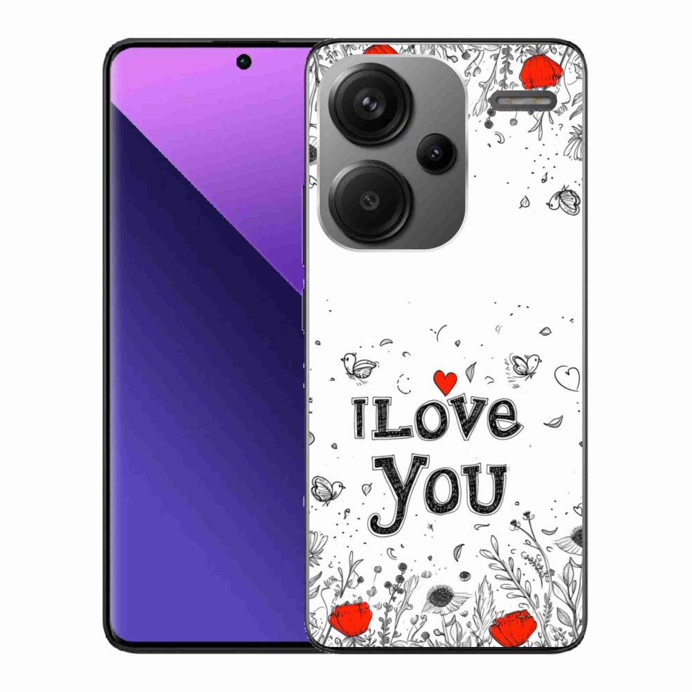 Gélový kryt mmCase na Xiaomi Redmi Note 13 Pro+ 5G - I love you biele pozadie