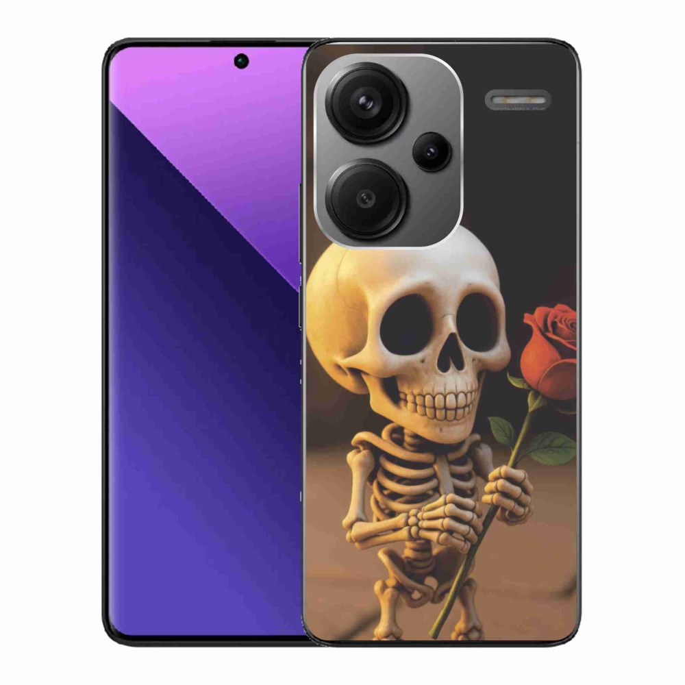 Gélový kryt mmCase na Xiaomi Redmi Note 13 Pro+ 5G - kostlivec s ružou