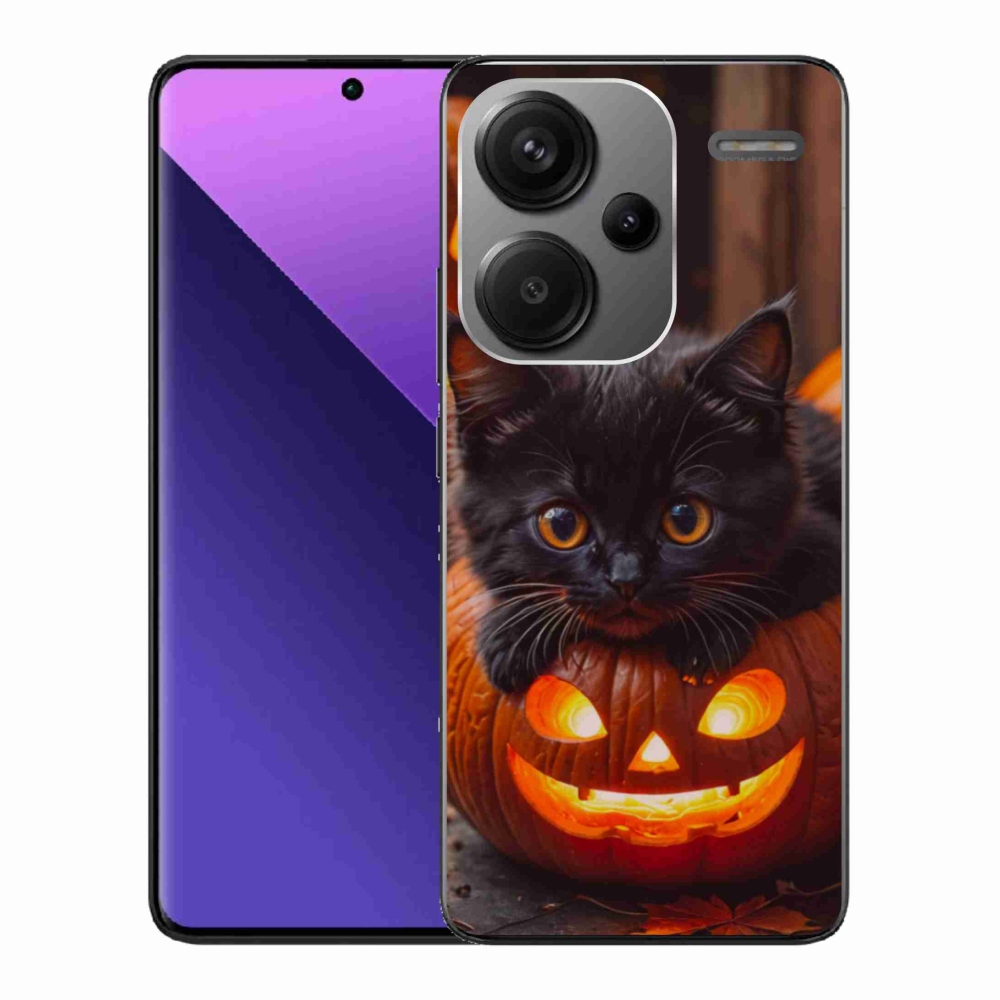Gélový kryt mmCase na Xiaomi Redmi Note 13 Pro+ 5G - mačiatko a tekvica