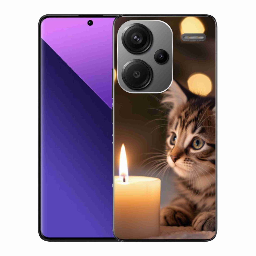 Gélový kryt mmCase na Xiaomi Redmi Note 13 Pro+ 5G - mačiatko a sviečka