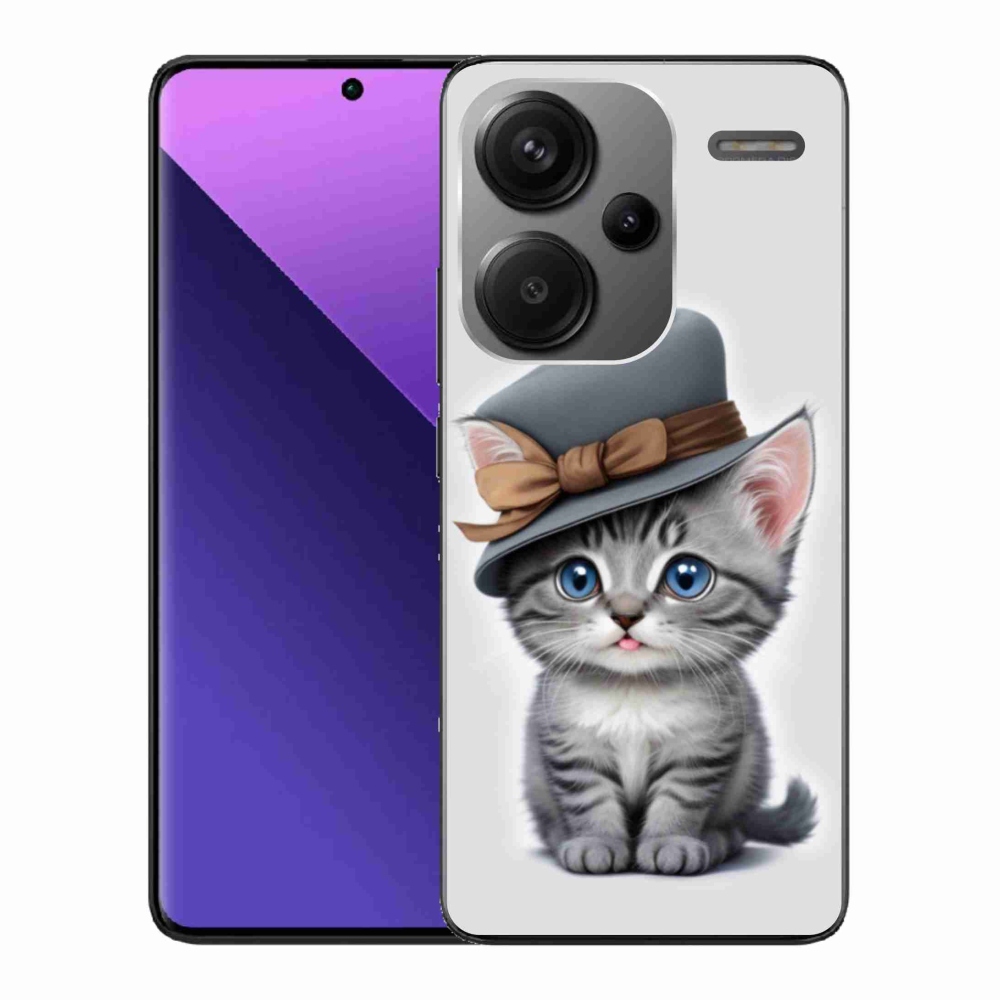 Gélový kryt mmCase na Xiaomi Redmi Note 13 Pro+ 5G - mačiatko s klobúkom