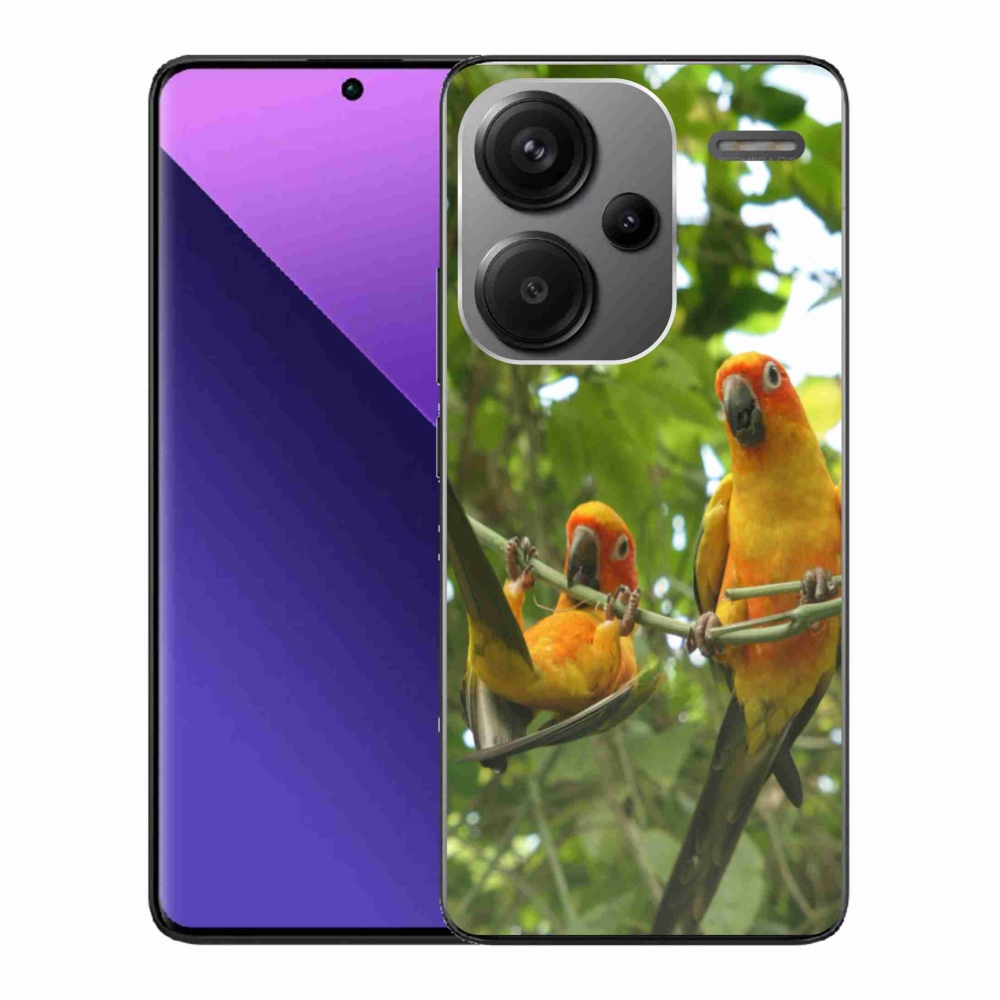 Gélový kryt mmCase na Xiaomi Redmi Note 13 Pro+ 5G - papagáje aratingy