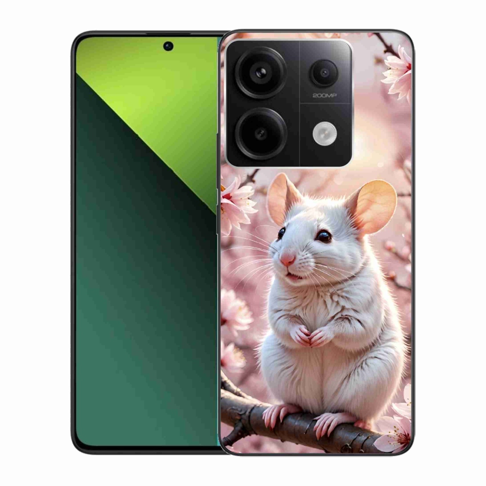 Gélový kryt mmCase na Xiaomi Redmi Note 13 Pre 5G/Poco X6 5G - biela myš na vetve