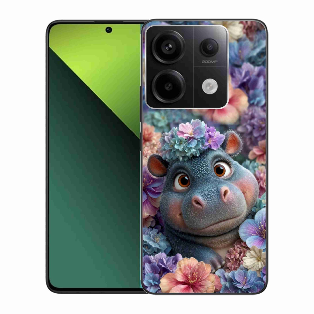 Gélový kryt mmCase na Xiaomi Redmi Note 13 Pre 5G/Poco X6 5G - hrošík v kvetoch