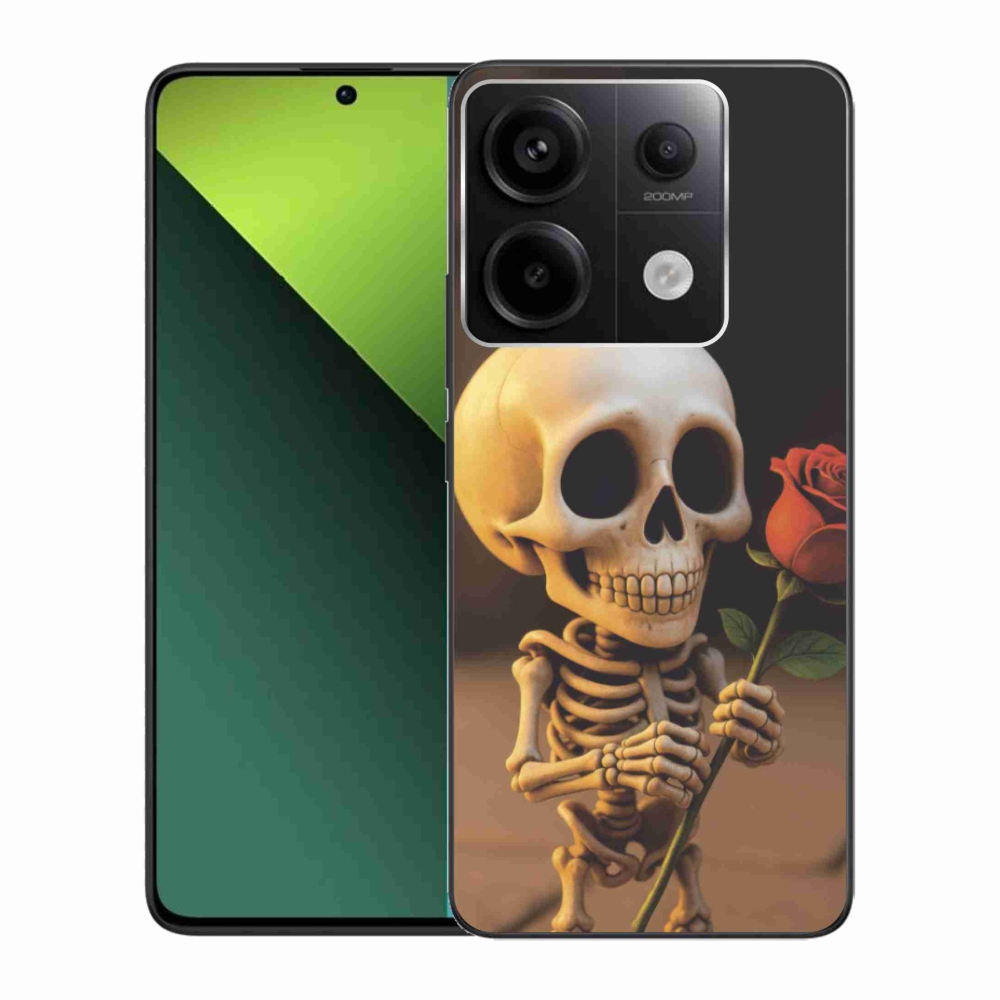 Gélový kryt mmCase na Xiaomi Redmi Note 13 Pro 5G/Poco X6 5G - kostlivec s ružou