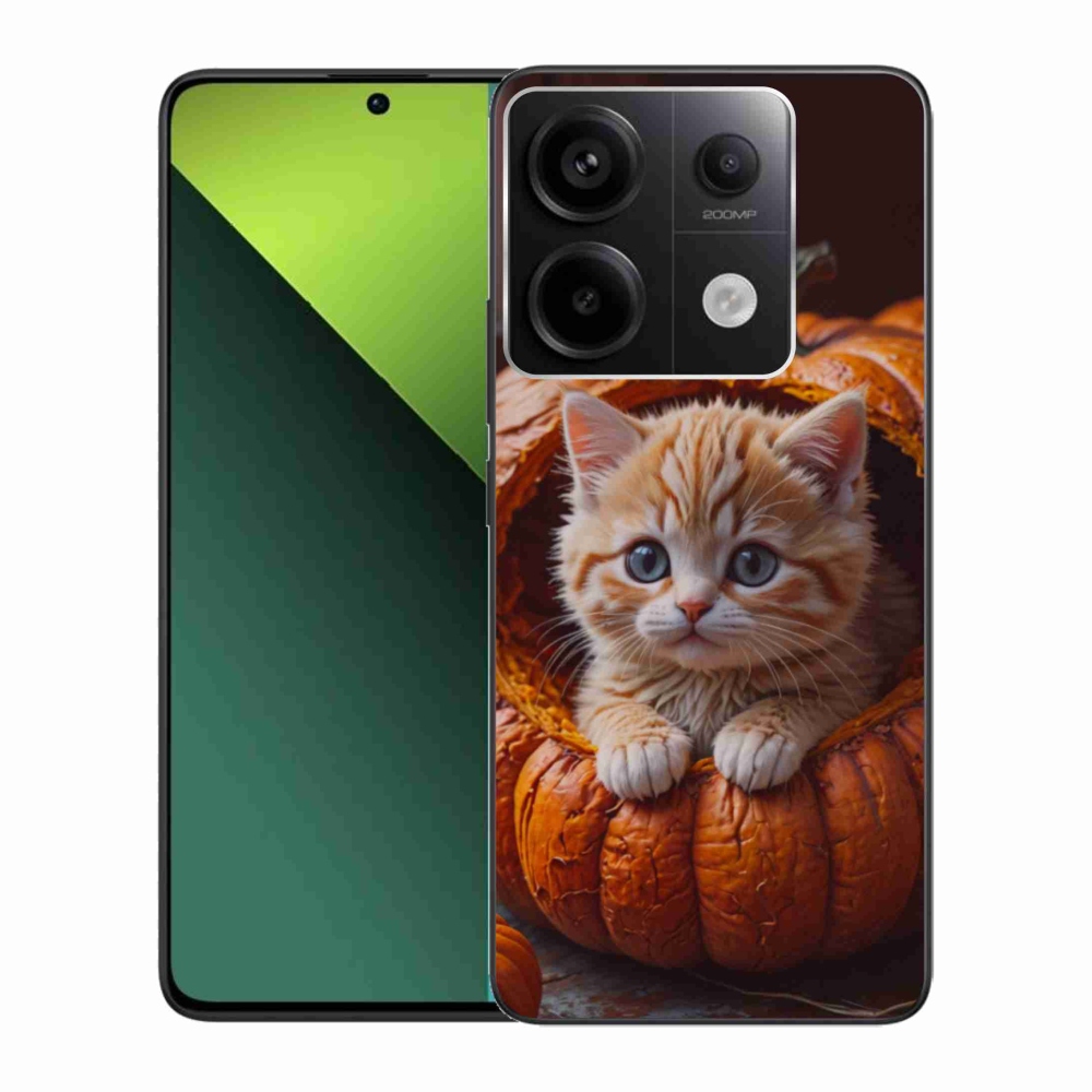 Gélový kryt mmCase na Xiaomi Redmi Note 13 Pro 5G/Poco X6 5G - mačiatko a tekvica 2