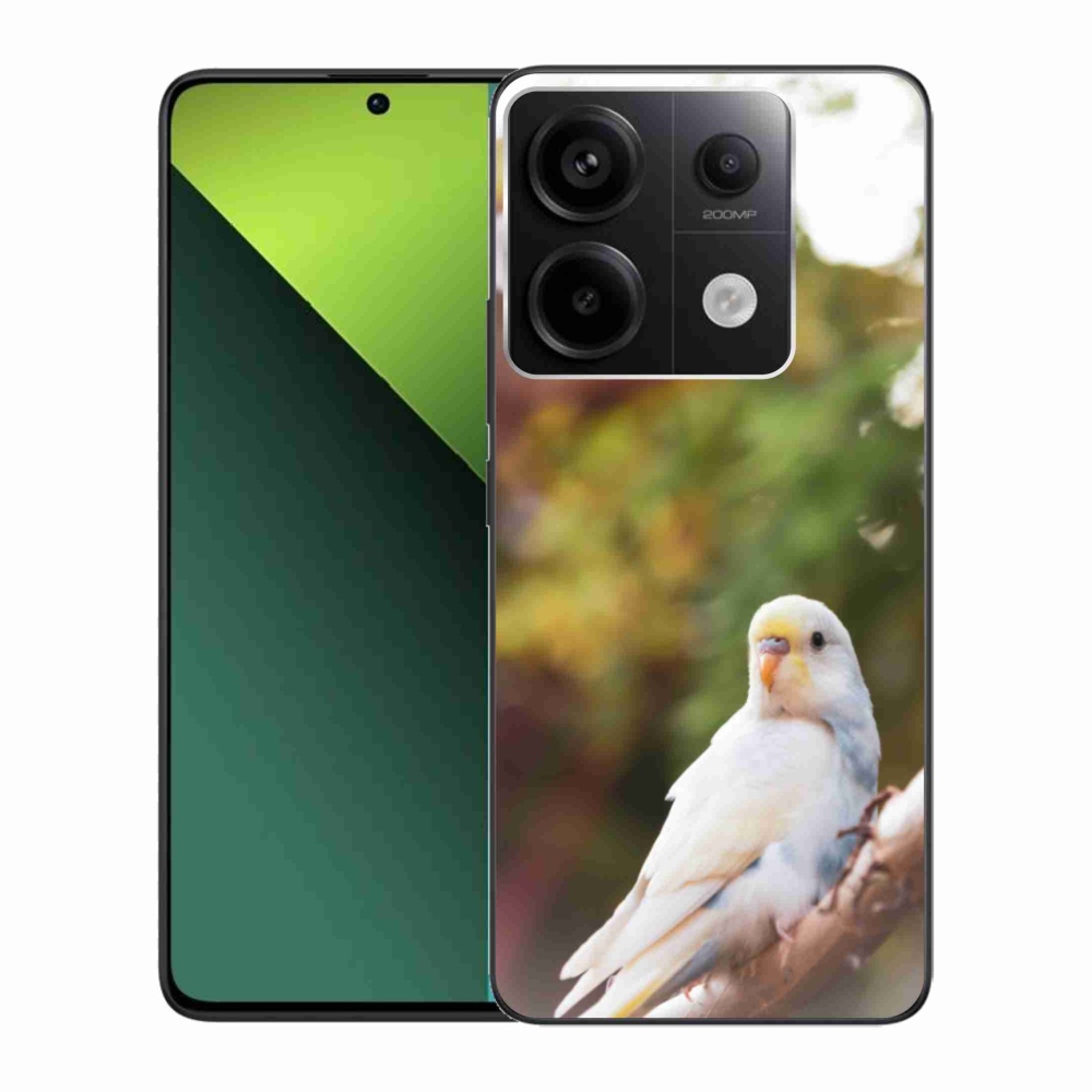 Gélový kryt mmCase na Xiaomi Redmi Note 13 Pro 5G/Poco X6 5G - papagáj andulka biela