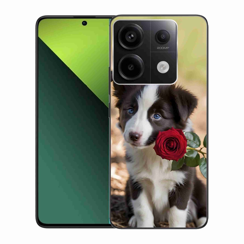 Gélový kryt mmCase na Xiaomi Redmi Note 13 Pre 5G/Poco X6 5G - roztomilá border kólia s ružou