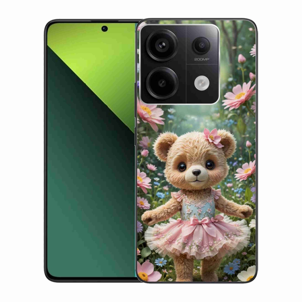 Gélový kryt mmCase na Xiaomi Redmi Note 13 Pre 5G/Poco X6 5G - roztomilý medvedík v kvetoch