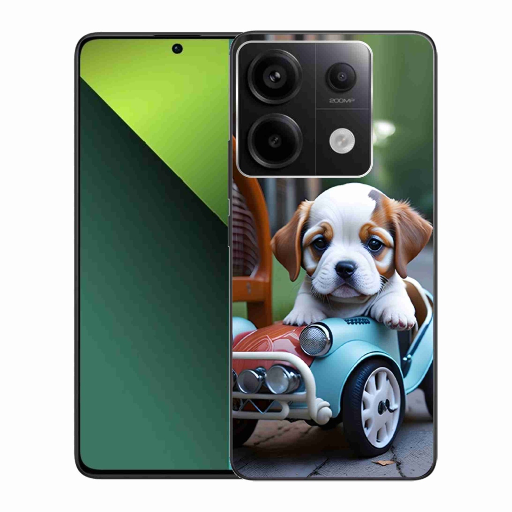 Gélový kryt mmCase na Xiaomi Redmi Note 13 Pre 5G/Poco X6 5G - šteňa v retro aute
