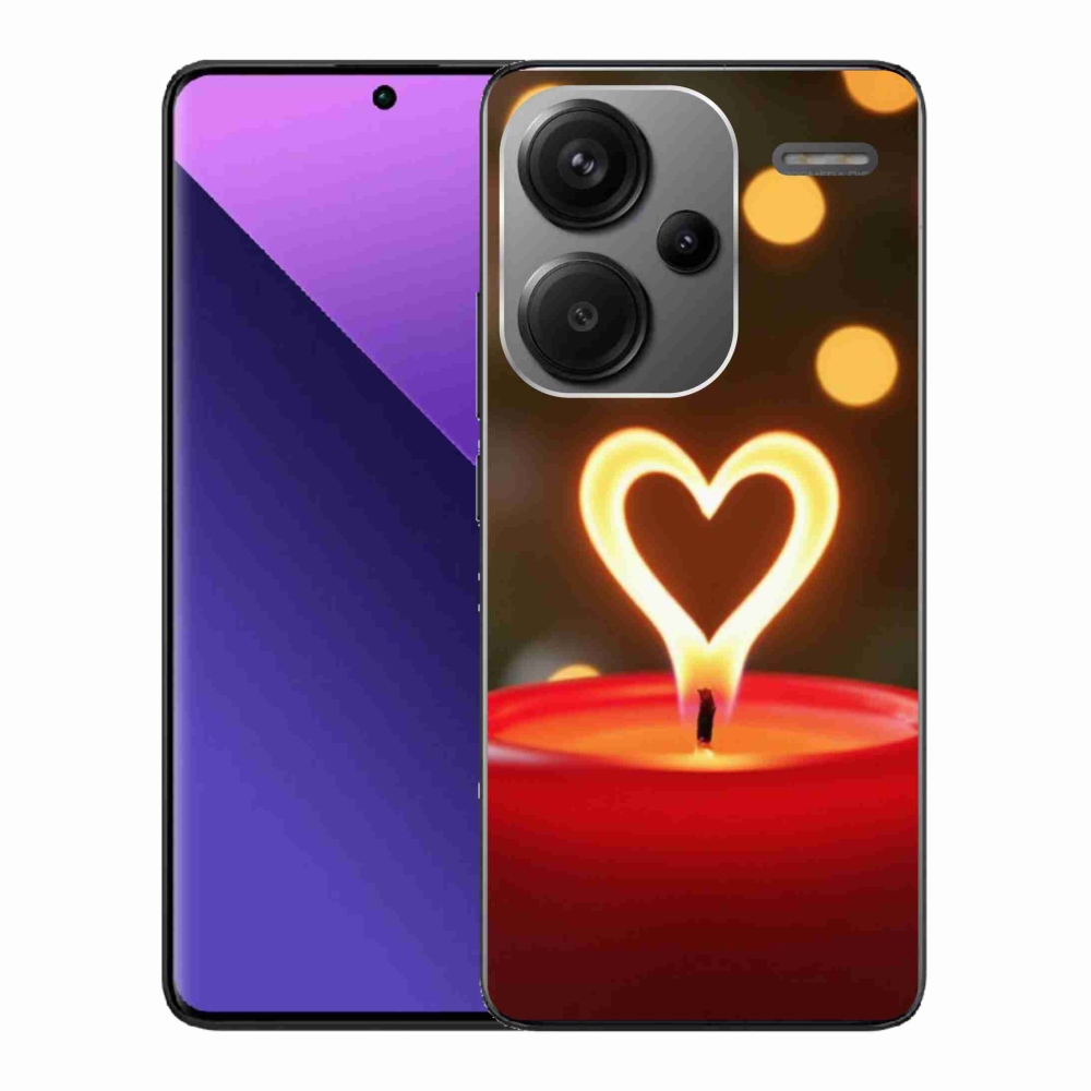 Gélový kryt mmCase na Xiaomi Redmi Note 13 Pro+ 5G - srdce z plameňa