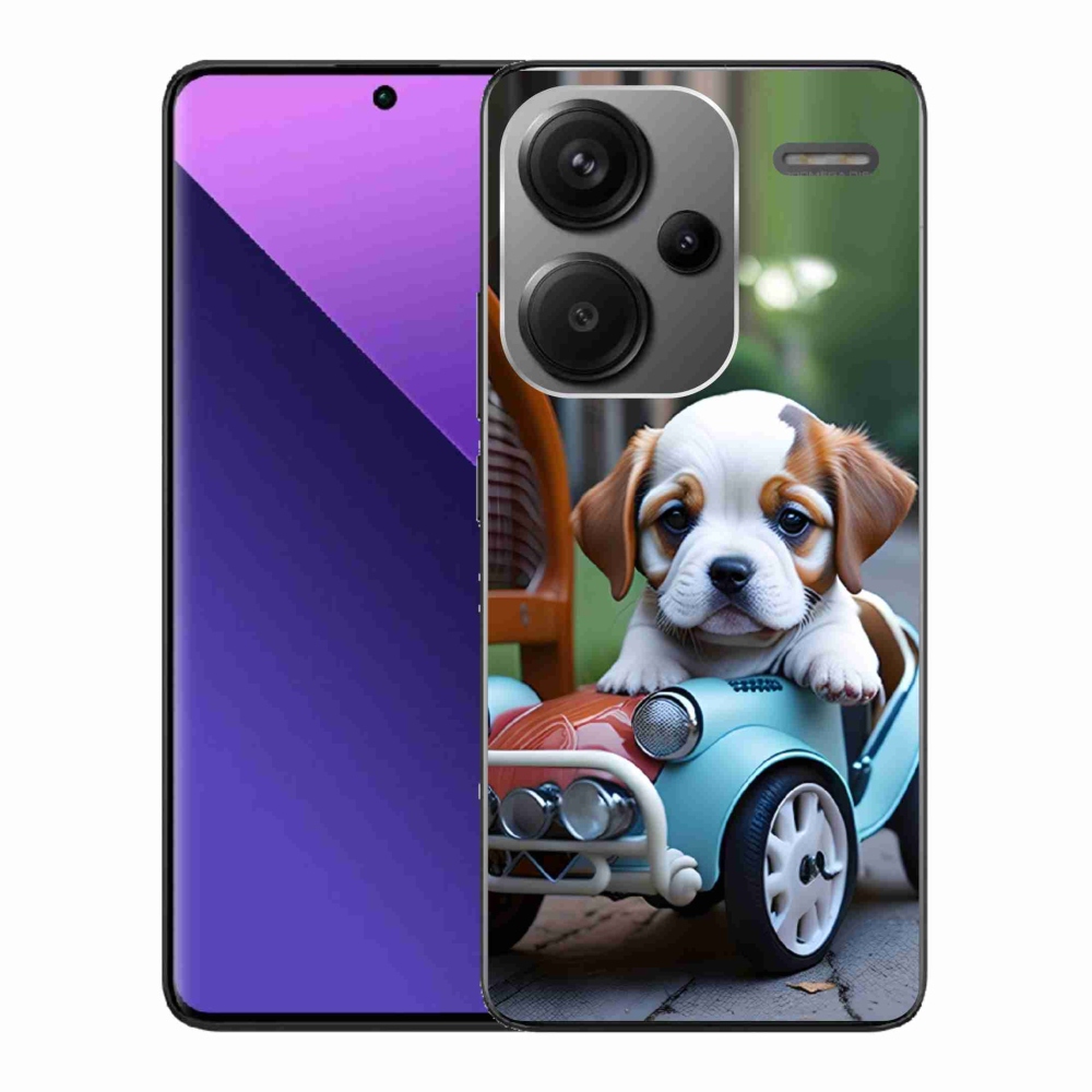 Gélový kryt mmCase na Xiaomi Redmi Note 13 Pro+ 5G - šteňa v retro aute