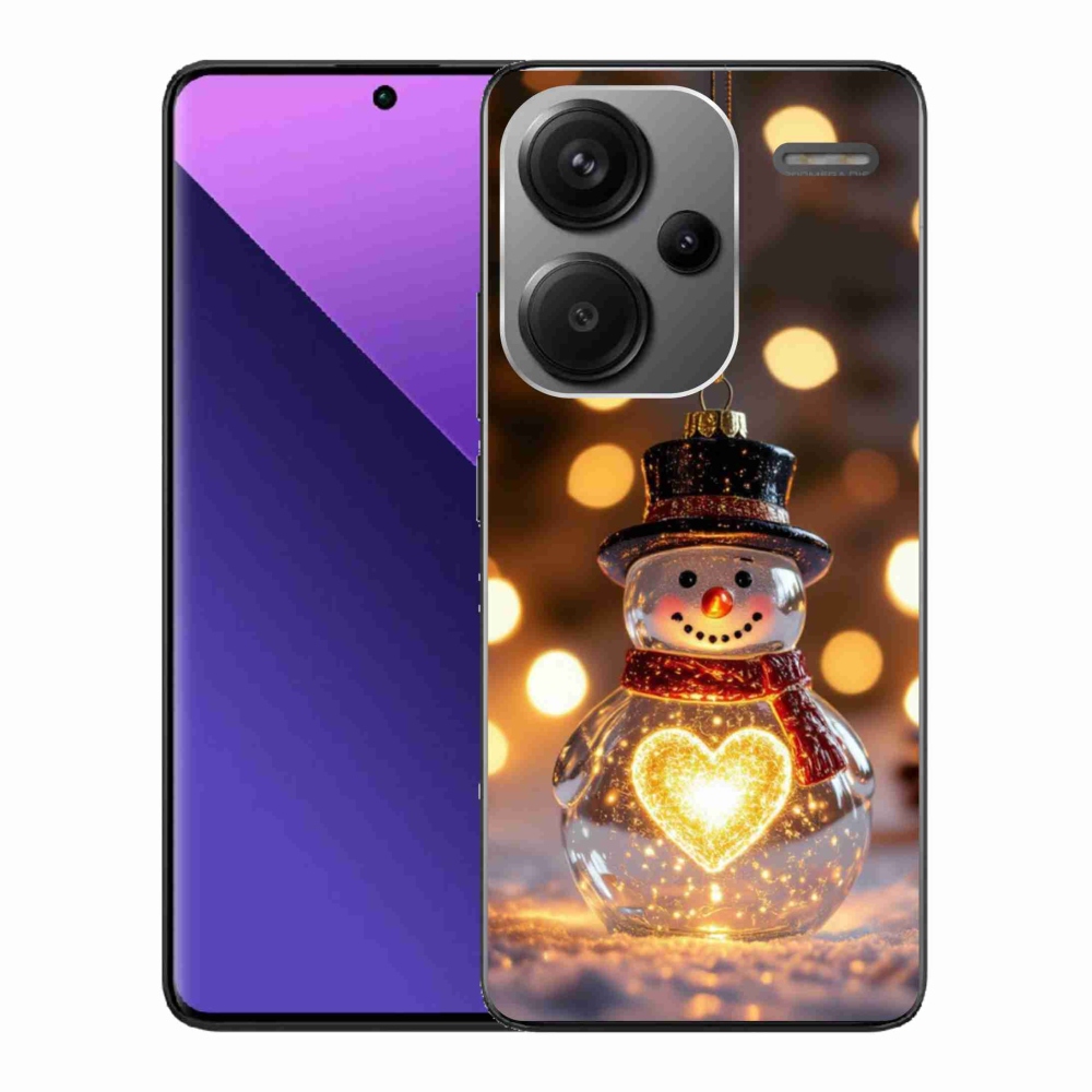 Gélový kryt mmCase na Xiaomi Redmi Note 13 Pro+ 5G - svietiaci vianočný snehuliak