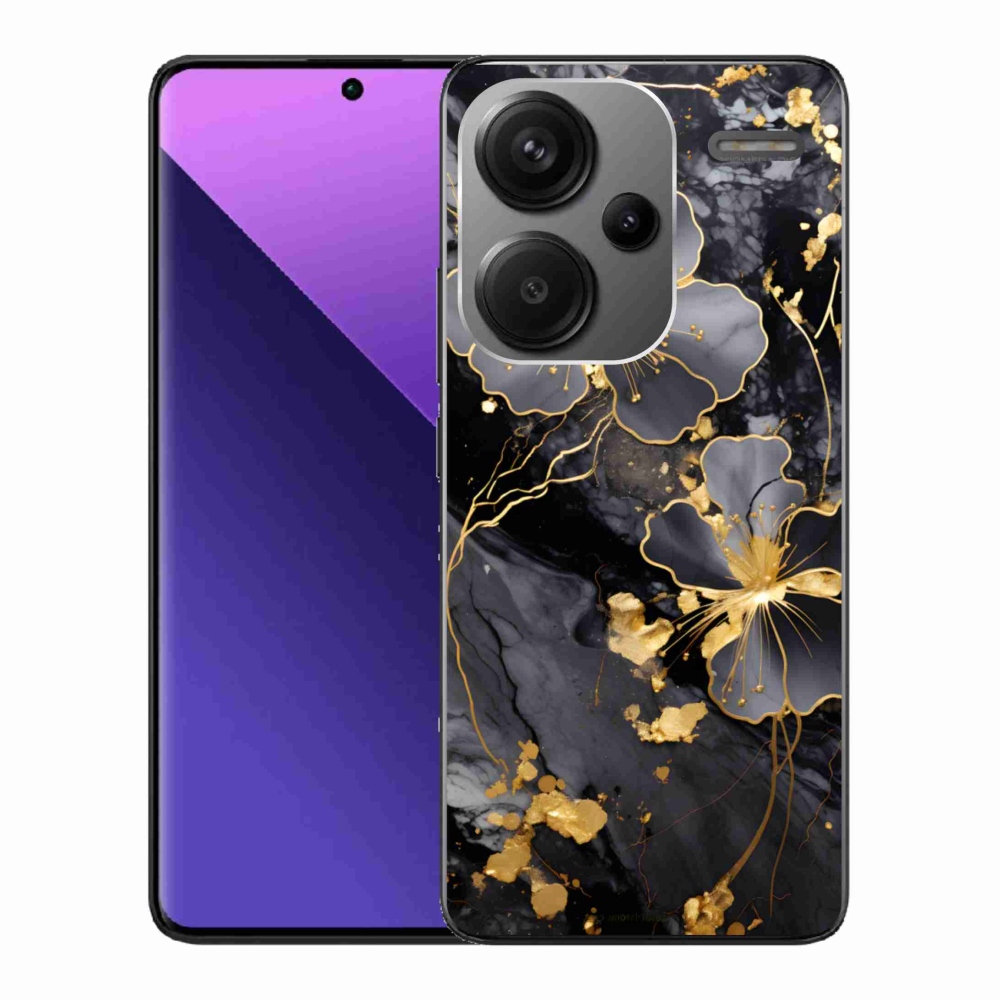 Gélový kryt mmCase na Xiaomi Redmi Note 13 Pro+ 5G - zlaté kvety