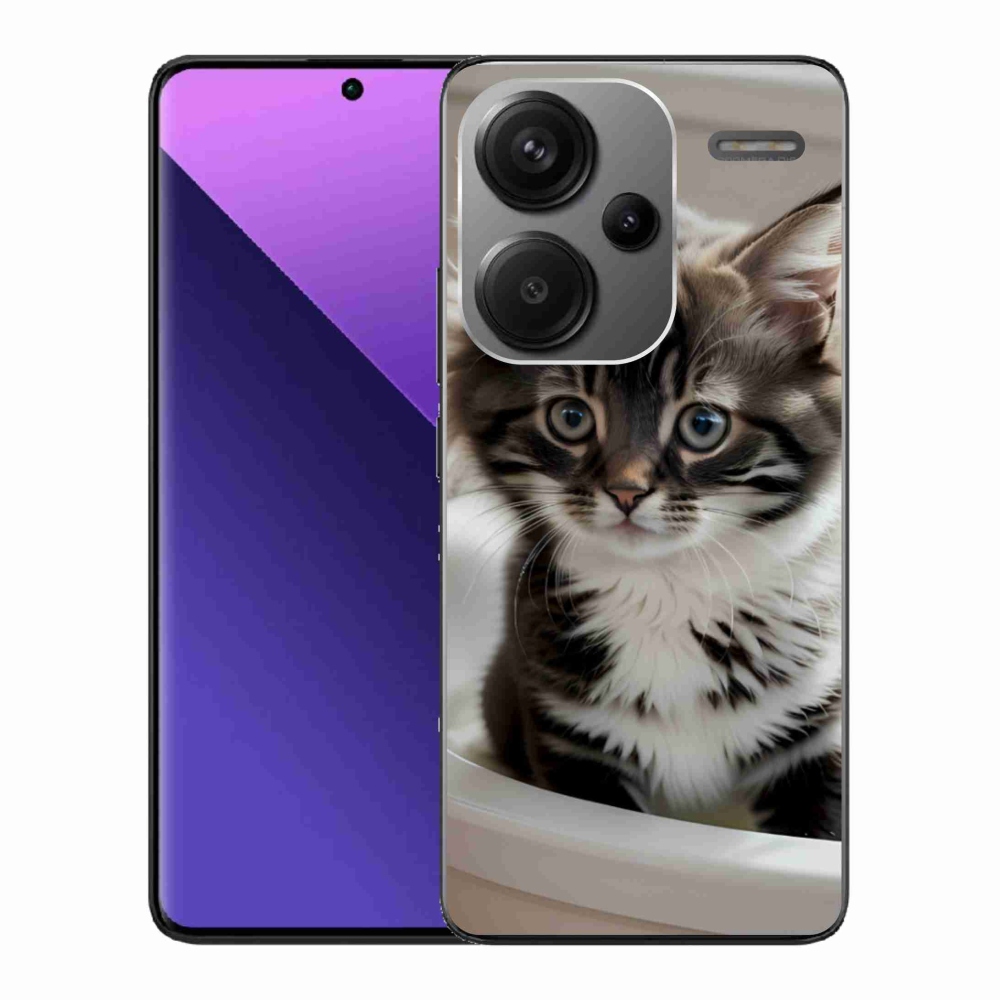 Gélový kryt mmCase na Xiaomi Redmi Note 13 Pro+ 5G - zvedavé mačiatko