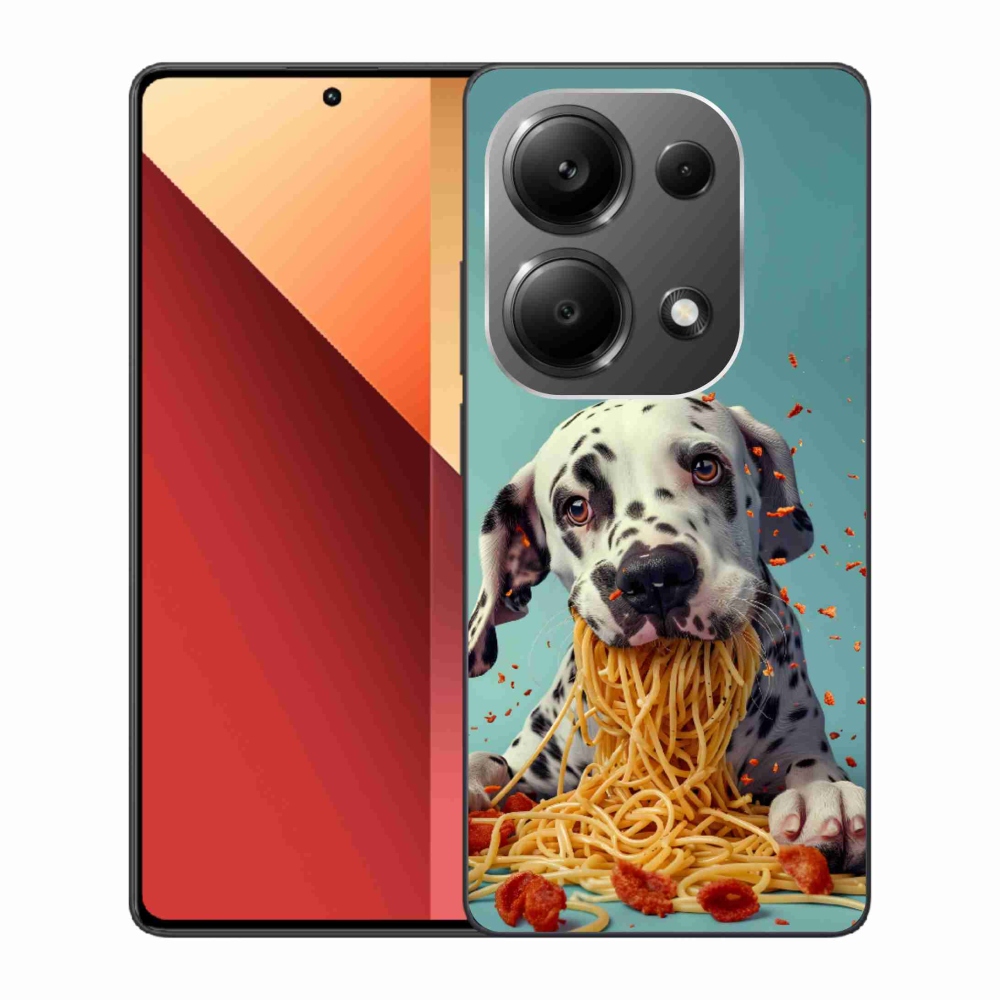 Gélový kryt mmCase na Xiaomi Redmi Note 13 Pro/Poco M6 Pro - dalmatín a špagety