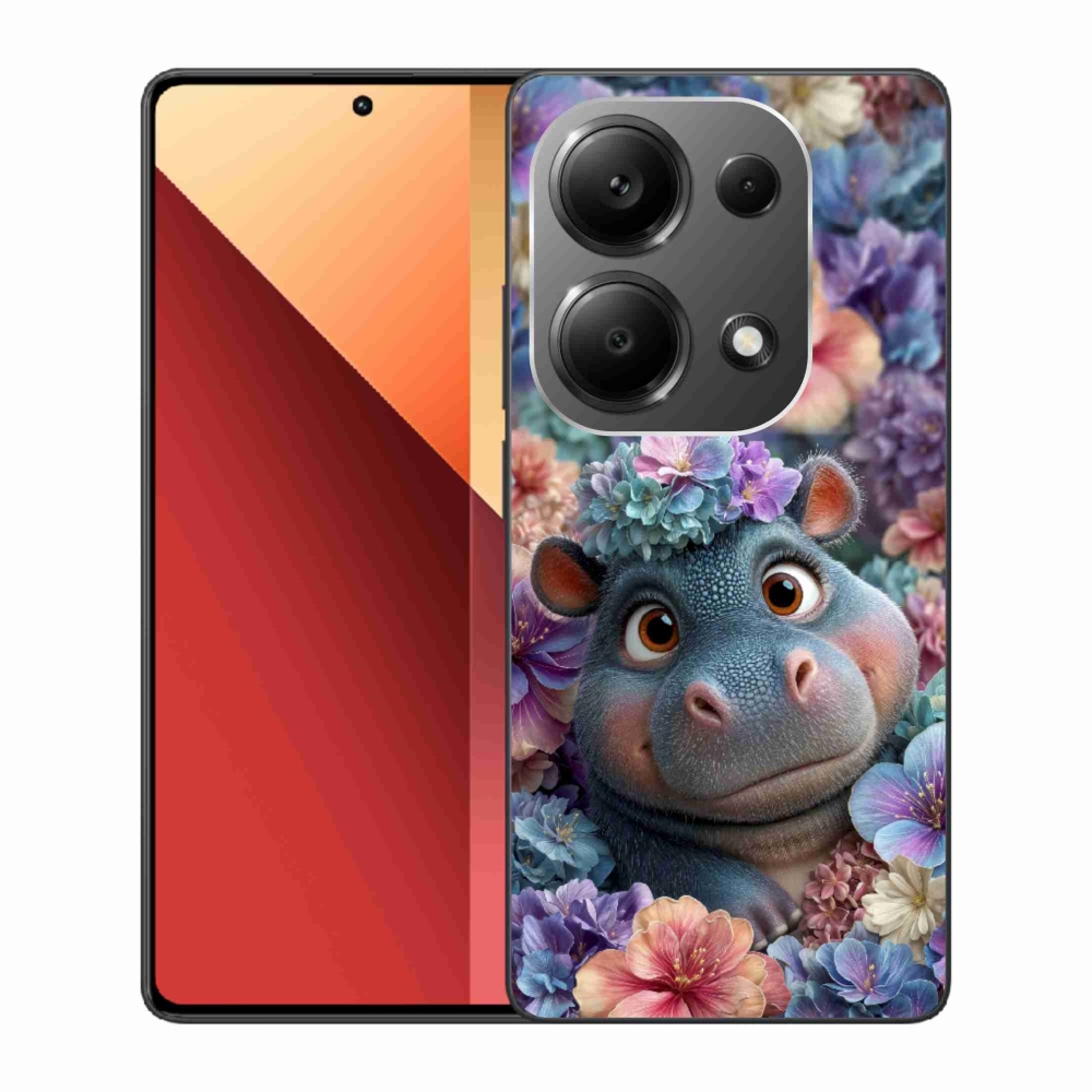 Gélový kryt mmCase na Xiaomi Redmi Note 13 Pro/Poco M6 Pro - hrošík v kvetoch