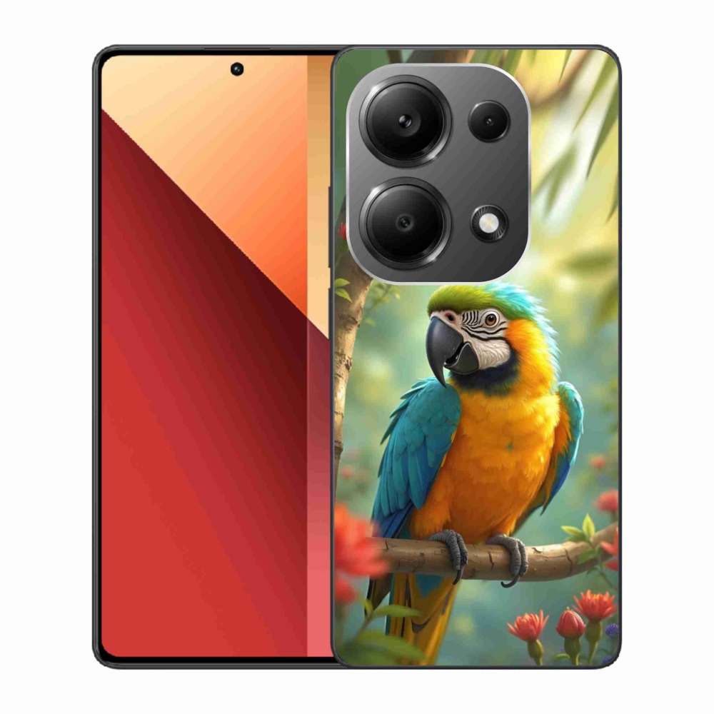 Gélový kryt mmCase na Xiaomi Redmi Note 13 Pro/Poco M6 Pro - papagáj ara modrožltá