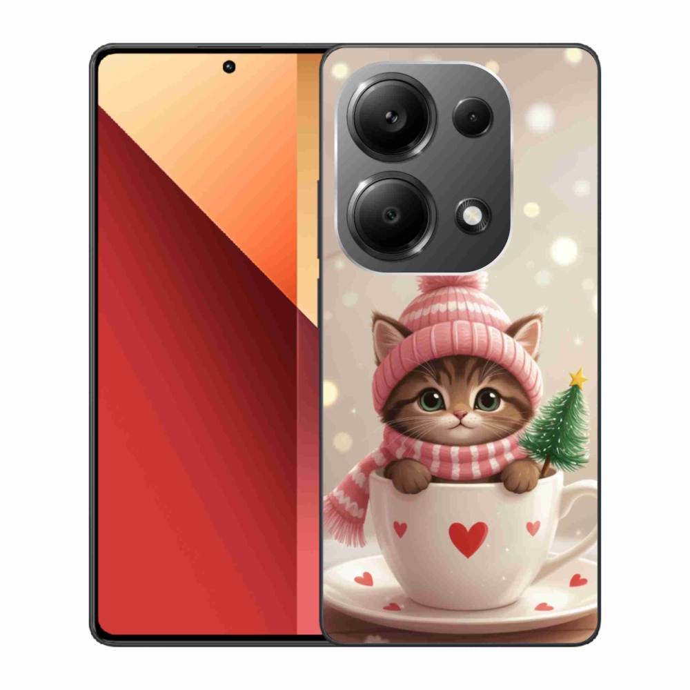 Gélový kryt mmCase na Xiaomi Redmi Note 13 Pro/Poco M6 Pro - vianočné mačiatko v hrnčeku