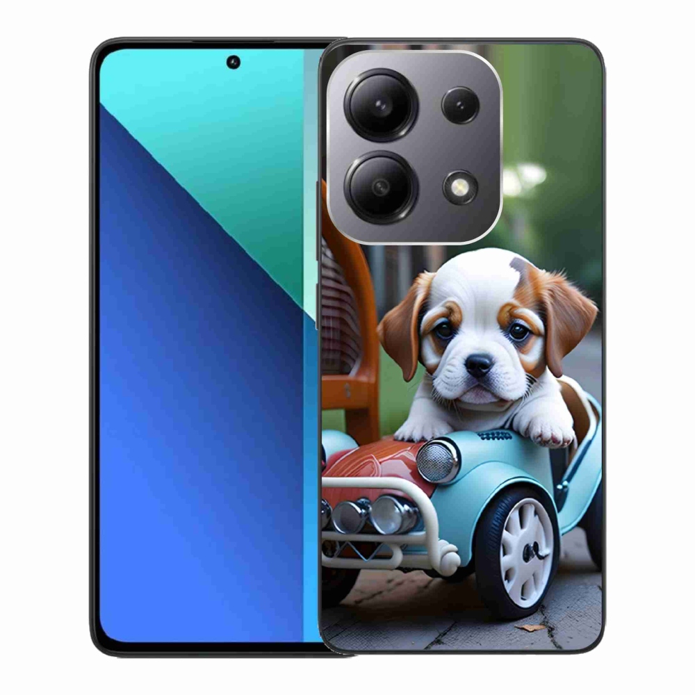 Gélový kryt mmCase na Xiaomi Redmi Note 13 - šteňa v retro aute