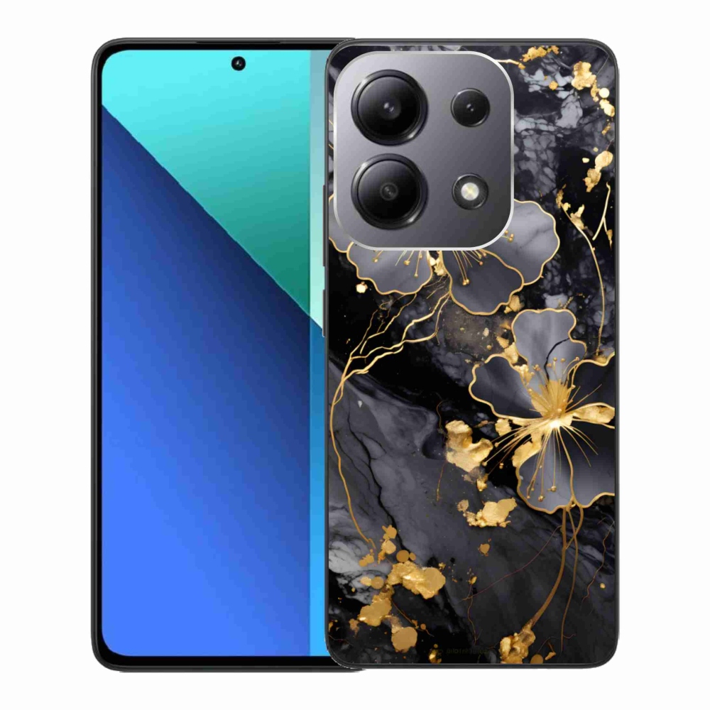 Gélový kryt mmCase na Xiaomi Redmi Note 13 - zlaté kvety
