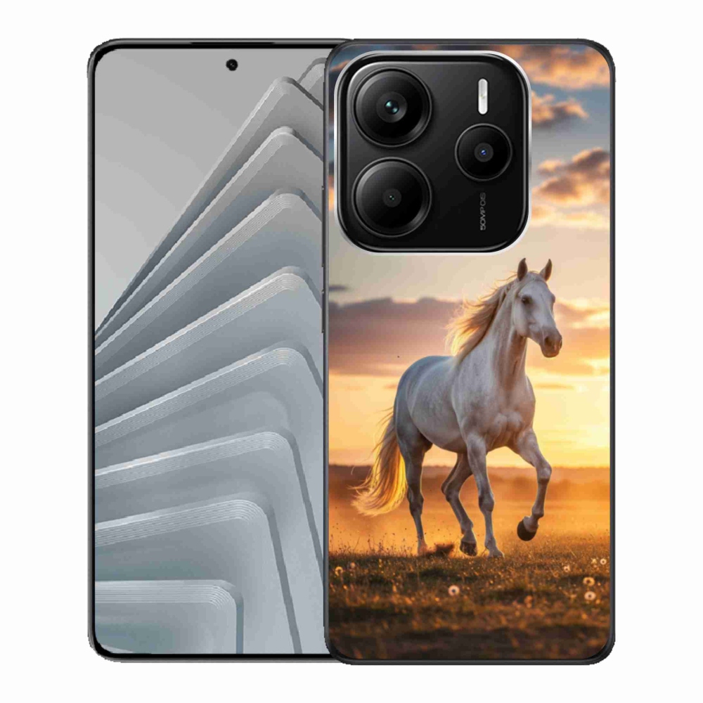Gélový kryt mmCase na Xiaomi Redmi Note 14 5G - bežiaci biely kôň 2