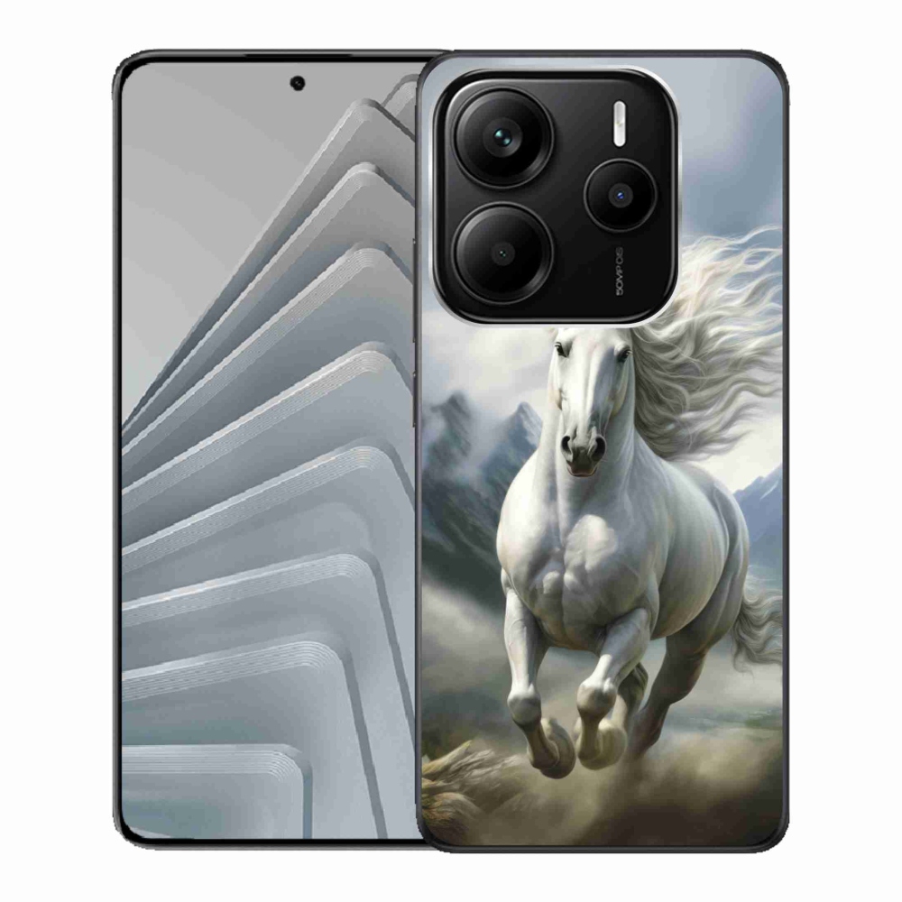 Gélový kryt mmCase na Xiaomi Redmi Note 14 5G - bežiaci biely kôň 3