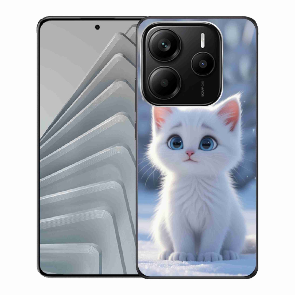 Gélový kryt mmCase na Xiaomi Redmi Note 14 5G - biele mačiatko 3