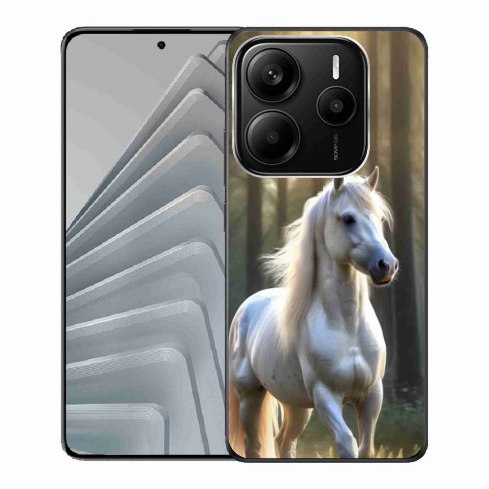 Gélový kryt mmCase na Xiaomi Redmi Note 14 5G - biely kôň 3