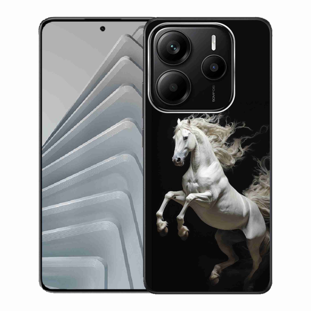 Gélový kryt mmCase na Xiaomi Redmi Note 14 5G - biely kôň 4