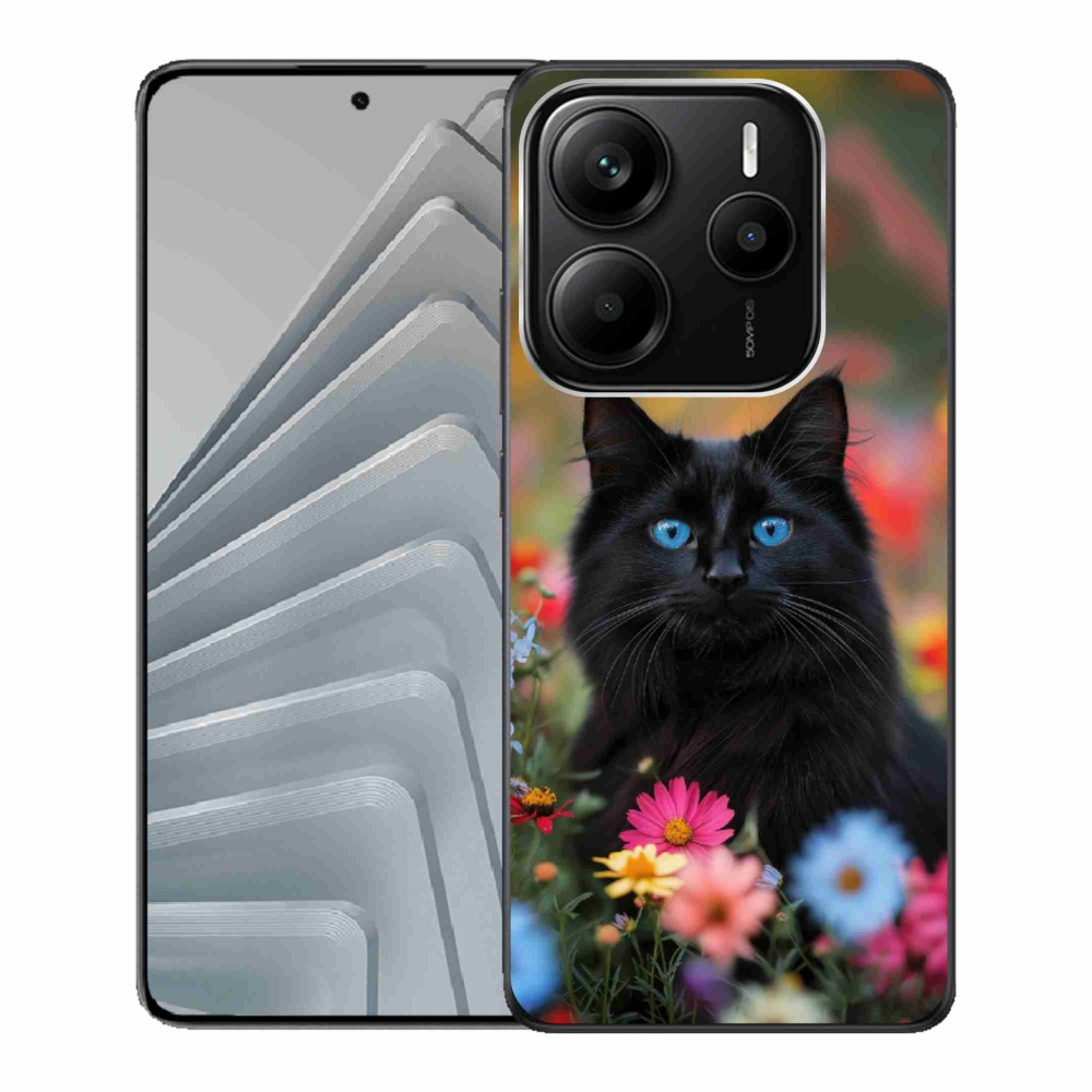 Gélový kryt mmCase na Xiaomi Redmi Note 14 5G - čierne mačiatko 4