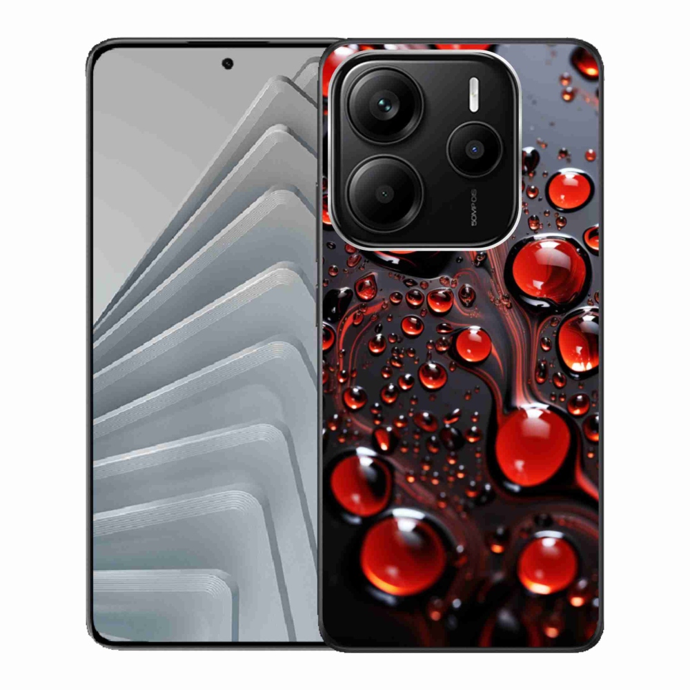 Gélový kryt mmCase na Xiaomi Redmi Note 14 5G - červené kvapky 2