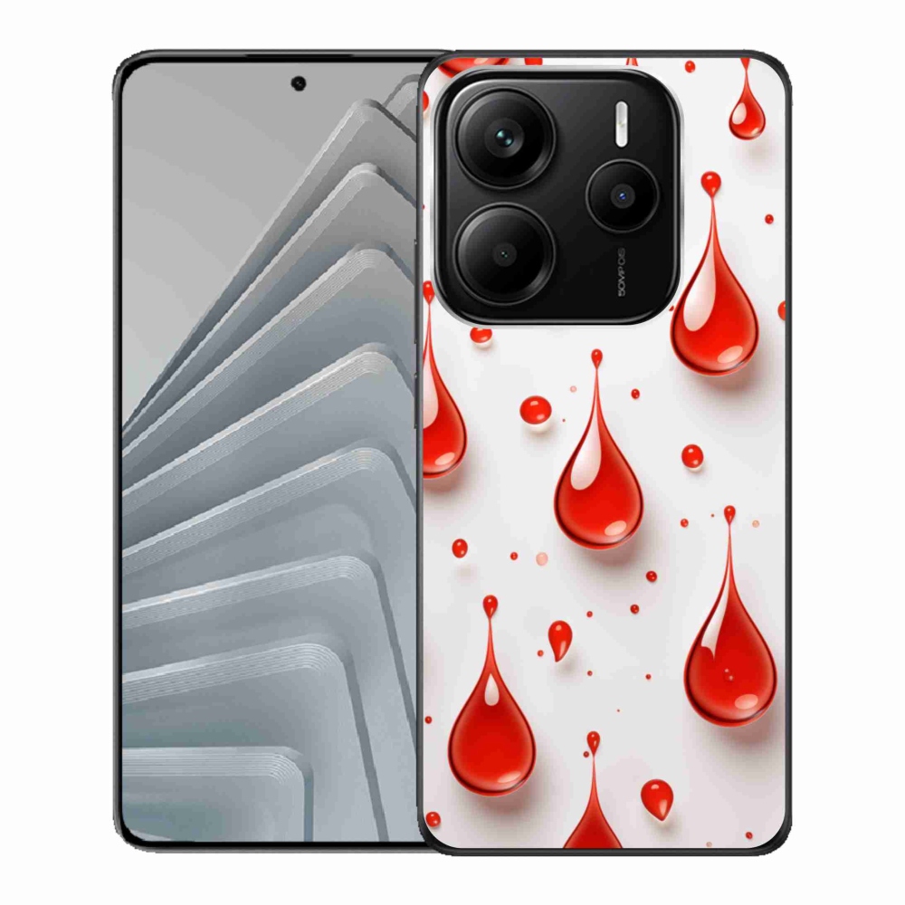 Gélový kryt mmCase na Xiaomi Redmi Note 14 5G - červené kvapky