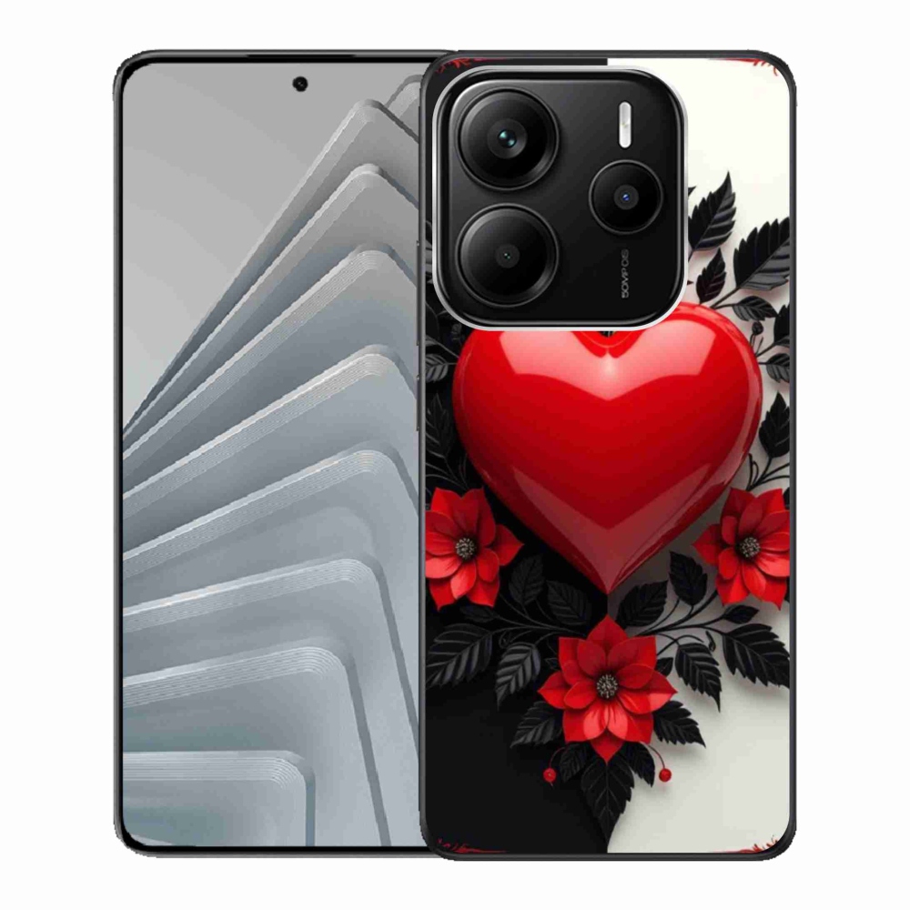 Gélový kryt mmCase na Xiaomi Redmi Note 14 5G - červené srdce