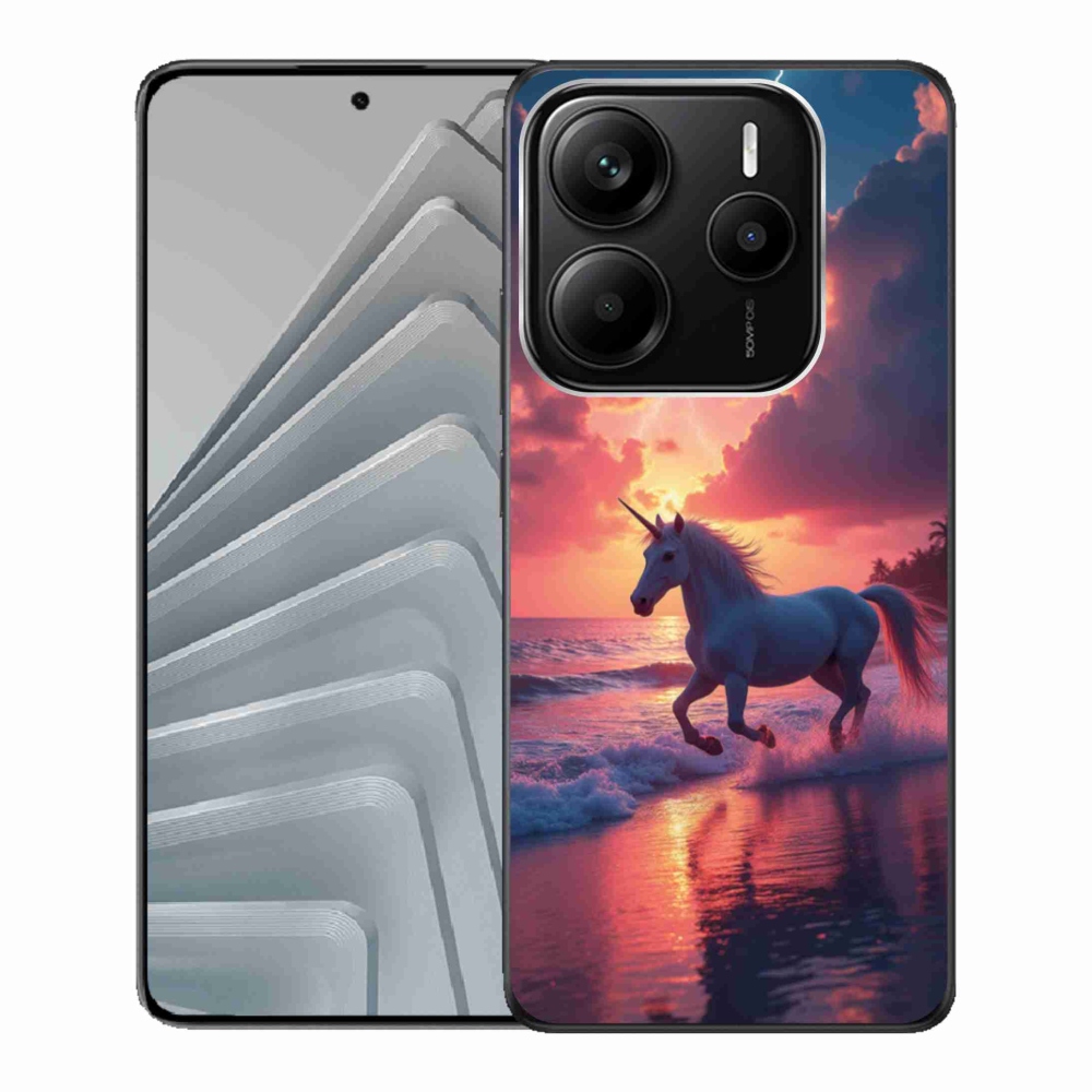 Gélový kryt mmCase na Xiaomi Redmi Note 14 5G - jednorožec na pláži