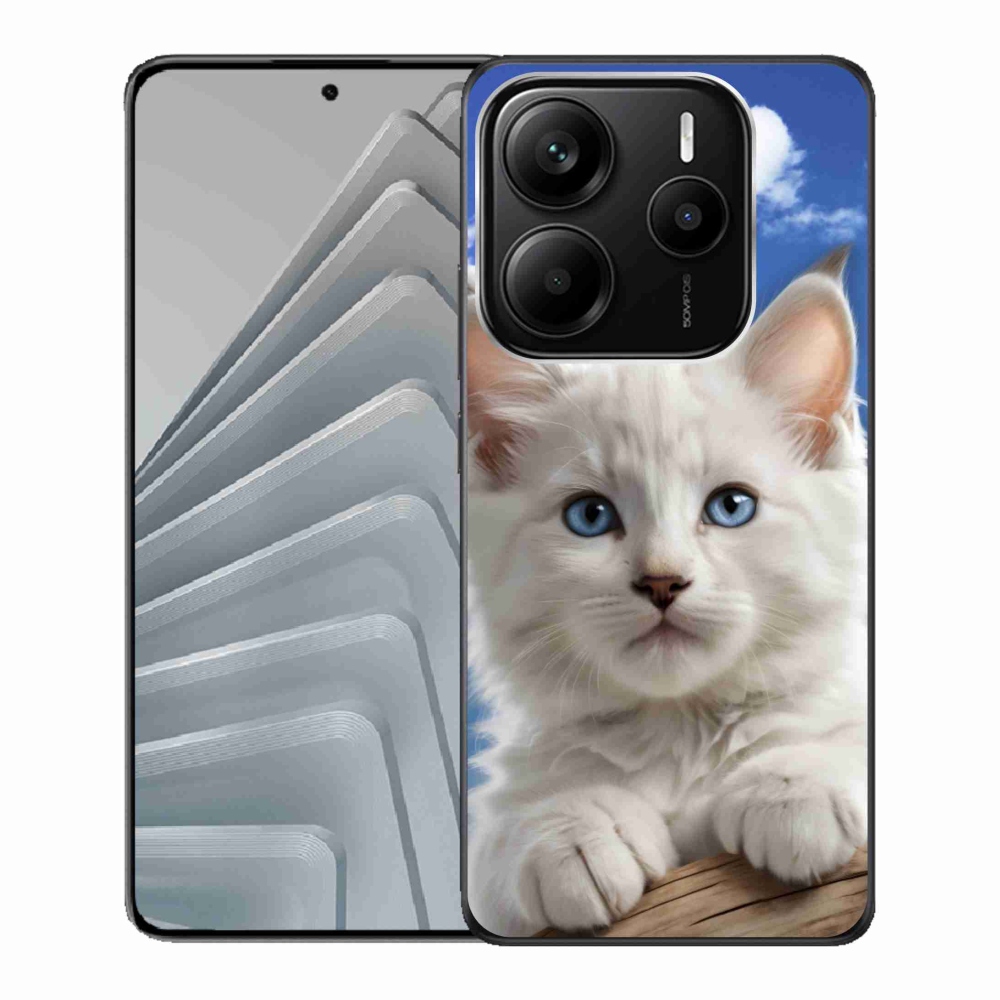 Gélový kryt mmCase na Xiaomi Redmi Note 14 5G - mačiatko a oblaky