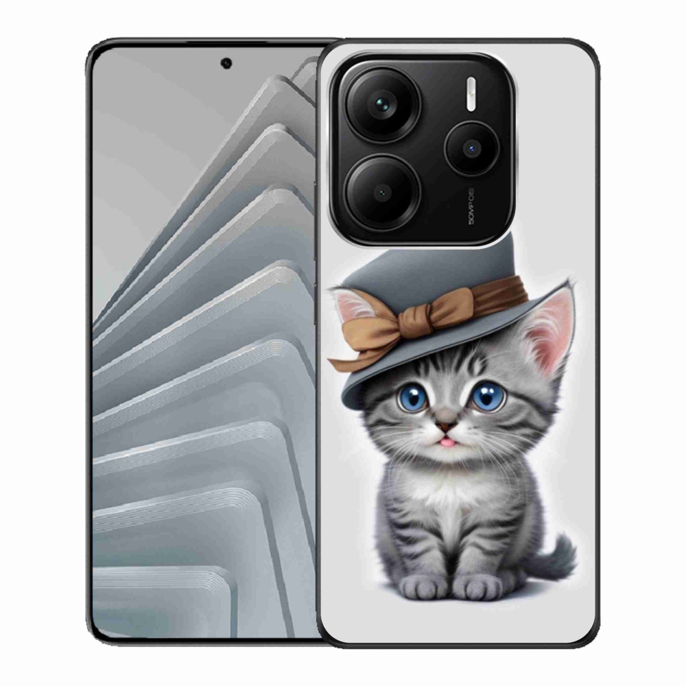 Gélový kryt mmCase na Xiaomi Redmi Note 14 5G - mačiatko s klobúkom