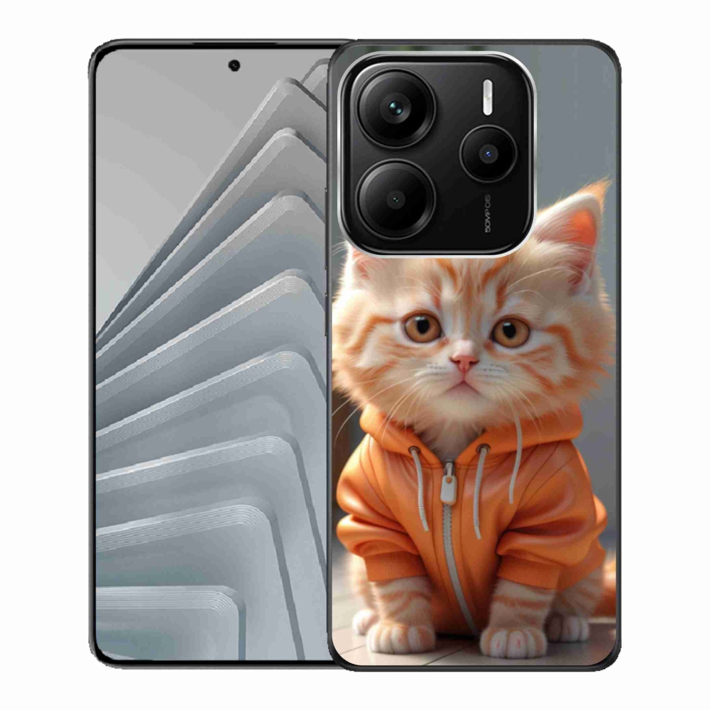 Gélový kryt mmCase na Xiaomi Redmi Note 14 5G - mačiatko v mikine