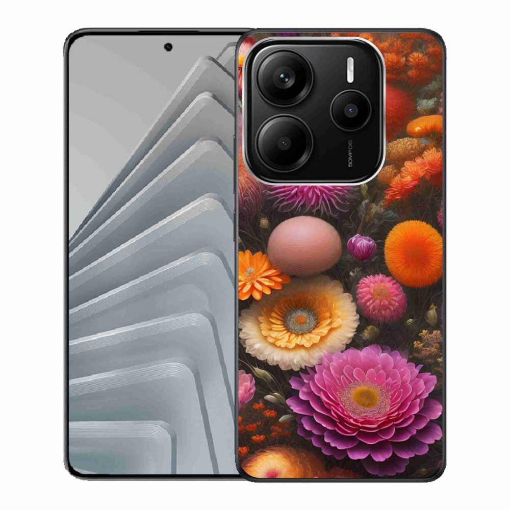 Gélový kryt mmCase na Xiaomi Redmi Note 14 5G - kvetinová kompozícia