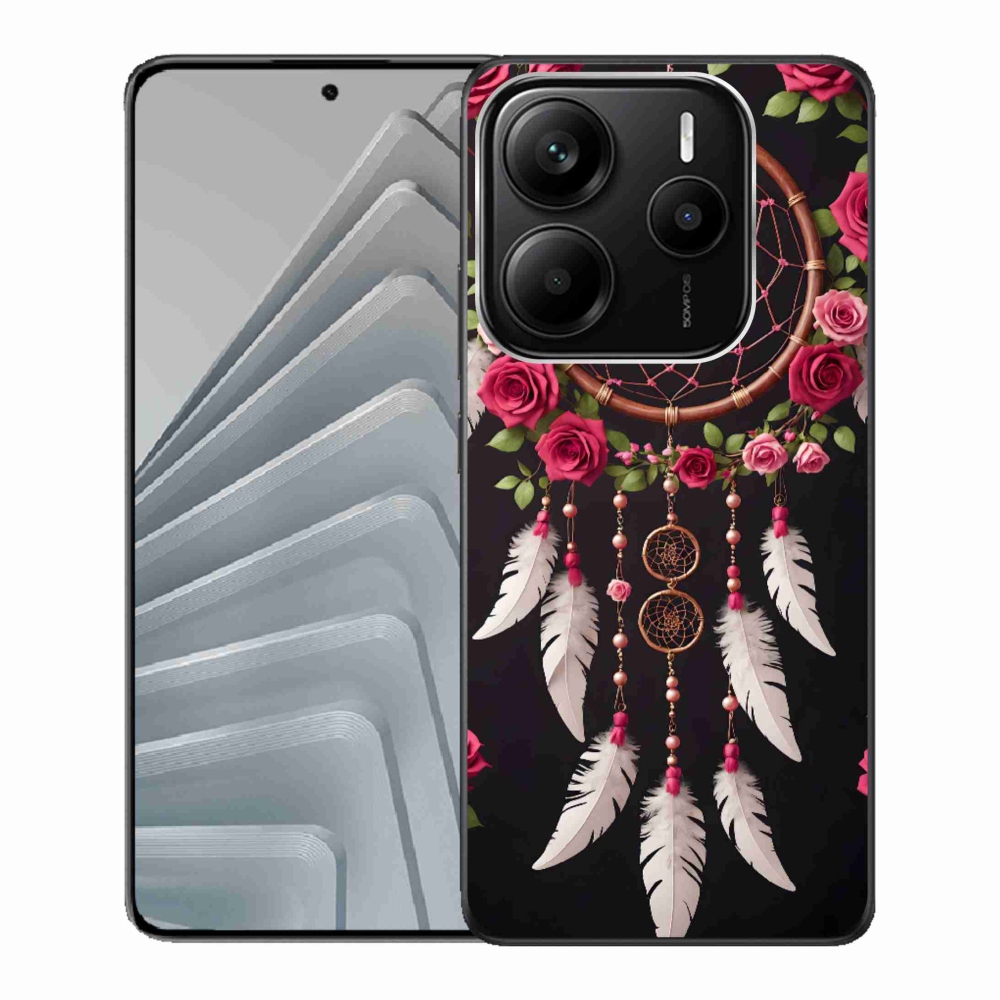 Gélový kryt mmCase na Xiaomi Redmi Note 14 5G - lapač snov s ružami