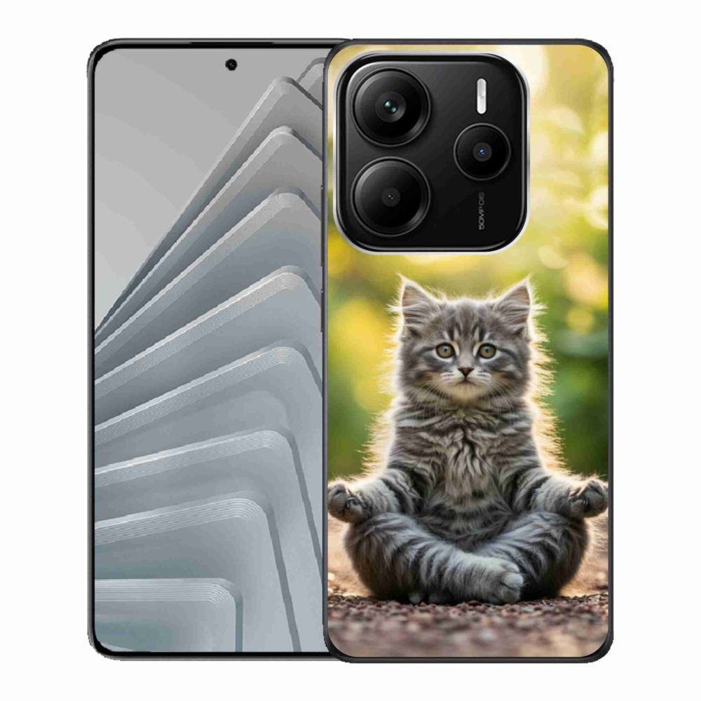 Gélový kryt mmCase na Xiaomi Redmi Note 14 5G - meditujúce mačiatko