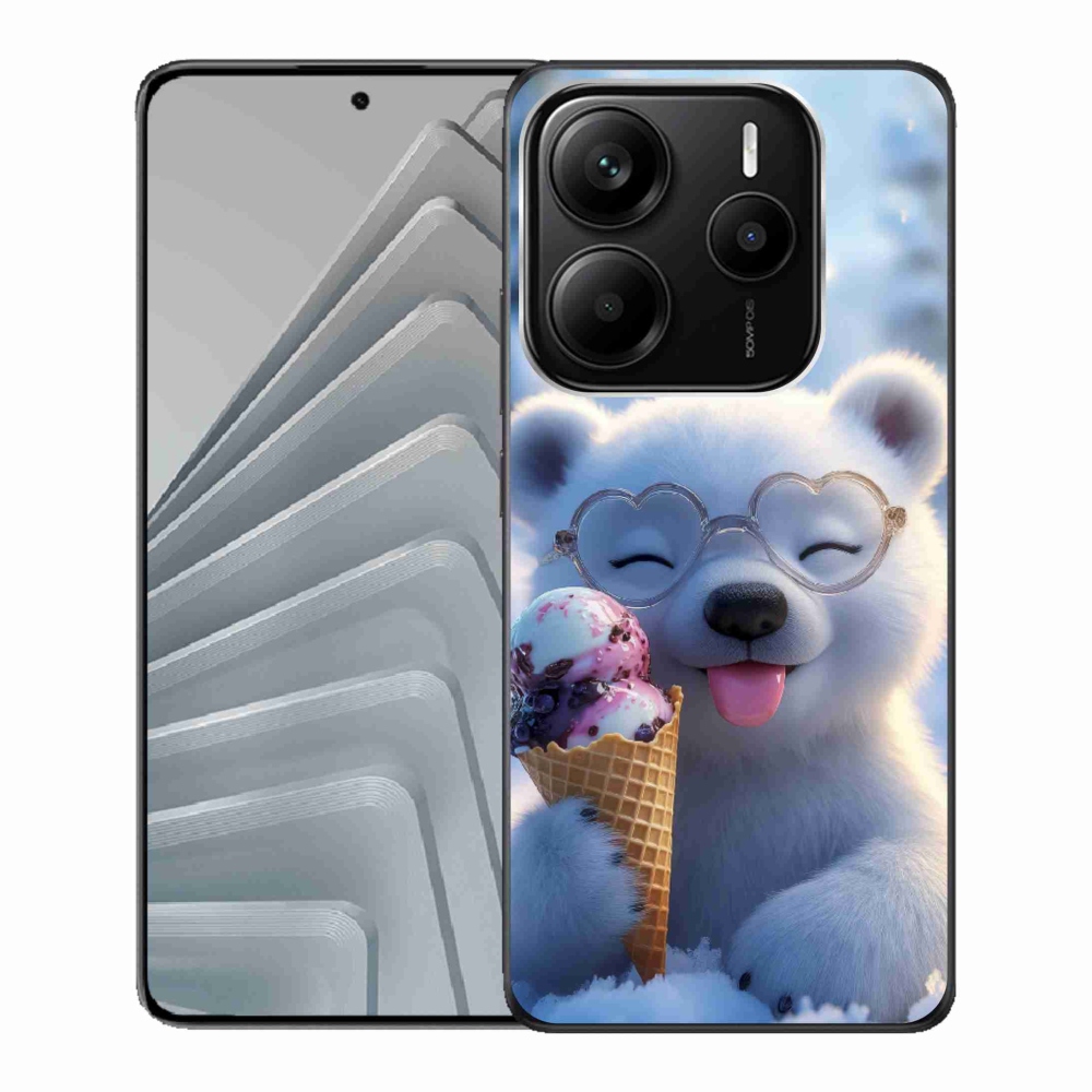 Gélový kryt mmCase na Xiaomi Redmi Note 14 5G - medvedík so zmrzlinou